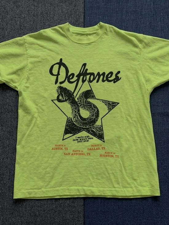 Gildan Tops - Gildan Lime Green Deftones Snake Graphic Tee